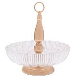 ΓΥΑΛΙΝΗ ΠΙΑΤΕΛΑ ΣΕ ΧΡΥΣΗ ΜΕΤΑΛΛΙΚΗ ΒΑΣΗ 30Χ30Χ32,5ΕΚ