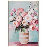 ΠΙΝΑΚΑΣ ΒΑΖΟ ΜΕ ΛΟΥΛΟΥΔΙΑ  ΣΕ ΤΥΠΩΜΕΝΟ ΚΑΜΒΑ ΜΕ ΚΟΡΝΙΖΑ 80Χ120ΕΚ