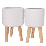 ΣΕΤ 2 ΛΕΥΚΗ ΜΕΤΑΛΛΙΚΗ ΓΛΑΣΤΡΟΘΗΚΗ ΜΕ ΞΥΛΙΝΑ ΠΟΔΙΑ 28Χ43ΕΚ 25Χ42ΕΚ