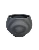 Γλάστρα NAGA ριγέ ανθρακ. Φ62Χ47