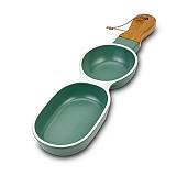 Ξηροκαρπιέρα δύο θέσεων "Terrestrial" πορσελάνινη με χερούλι από ξύλο bamboo 39cm