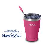 Θερμός ποτήρι με ανοξείδωτο καλαμάκι "We Care" magenta 360ml