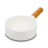 Σκεύος σερβιρίσματος "Terrestrial" πορσελάνινο με χερούλι από ξύλο bamboo 25cm