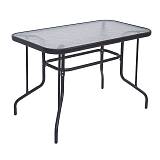 BALENO Τραπέζι Κήπου - Βεράντας, Μέταλλο Βαφή Ανθρακί, Γυαλί Ε-00017801 Ε2403,1