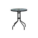 BALENO Τραπέζι Κήπου - Βεράντας, Μέταλλο Βαφή Μαύρο, Γυαλί Tempered Ε-00023427 Ε2400,3W