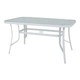 RIO Τραπέζι Κήπου - Βεράντας, Μέταλλο Βαφή Άσπρο, Γυαλί Ε-00017949 Ε2503,2