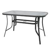 RIO Τραπέζι Κήπου - Βεράντας, Μέταλλο Βαφή Ανθρακί, Γυαλί Ε-00017946 Ε2502
