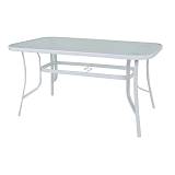 RIO Τραπέζι Κήπου - Βεράντας, Μέταλλο Βαφή  Άσπρο, Γυαλί Ε-00017945 Ε2501,2