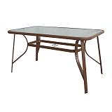 RIO Τραπέζι Κήπου - Βεράντας, Μέταλλο Βαφή Καφέ, Γυαλί Ε-00023763 Ε2502,3