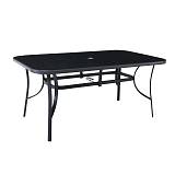 VERONA Τραπέζι Μέταλλο Βαφή Ανθρακί, Γυαλί Silk Screen Ε-00018766 Ε272,0