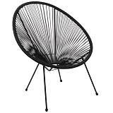 ACAPULCO Πολυθρόνα Μέταλλο Βαφή Μαύρο, Plastic Rattan Μαύρο Ε-00019368 Ε245,2