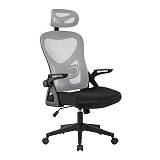 BF3050 Πολυθρόνα Γραφείου- Διευθυντή, Mesh Μαύρο-Γκρι, Μπράτσα up-down Ε-00025411 ΕΟ5301,1