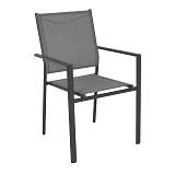 LANSON Πολυθρόνα Κήπου Βεράντας, Μέταλλο Βαφή Ανθρακί Textilene Grey Ε-00017955 Ε6765,1