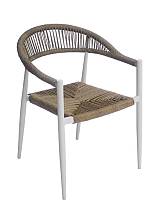 MADY Πολυθρόνα Βεράντας-Κήπου ALU Άσπρο, Rope Wicker Φυσικό, Στοιβαζόμενη Ε-00025575 Ε6714,2