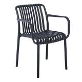 MODA Πολυθρόνα-Pro Στοιβαζόμενη, PP-UV Protection Απόχρωση Ανθρακί Ε-00024289 Ε3800,2