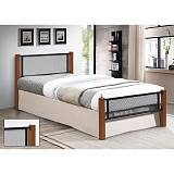 ΝΕΤ Κρεβάτι Μονό για Στρώμα 90x190cm, Μέταλλο Βαφή Μαύρο, Ξύλο Καρυδί Ε-00025348 Ε8048