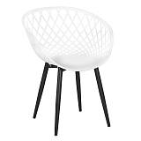 REX Πολυθρόνα Μέταλλo Βαφή Μαύρο, PP-UV Άσπρο (εκτός συσκευασίας) Ε-00024919 Ε373,1W