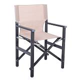 Σκηνοθέτη Πολυθρόνα, Αλουμίνιο Ανθρακί (1,2mm), Textilene Μπεζ (Μονοκόμματο), Πτυσσόμενη Ε-00024302 Ε2601,4Μ