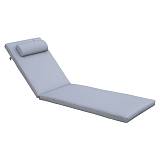 SUNLOUNGER Μαξιλάρι Ξαπλώστρας με Προσκέφαλο,  Ύφασμα Γκρι, Foam+Polyester Φερμουάρ-Velcro Ε-00025055 Ε2014,3