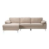ALEX Καναπές Σαλονιού Καθιστικού Δεξιά Γωνία, Ύφασμα Μπεζ Velure Ε-00026667 Ε966,5