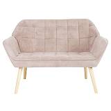 ALMA Καναπές 2θ - Σαλονιού - Καθιστικού, Φυσικό, Ύφασμα Velure Ανοιχτό Καφέ, K/D Ε-00026249 Ε7141,23