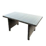 ARIZONA Τραπέζι Dining Βεράντας - Κήπου ALU, Wicker Grey Brown, Γυαλί Tempered 5mm Ε-00025964 Ε673