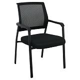 ASCO Πολυθρόνα Γραφείου Επισκέπτη Μέταλλο Βαφή Μαύρο, Mesh - Ύφασμα Μαύρο Ε-00021922 ΕΟ567,1