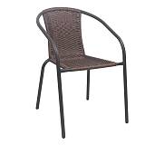 BALENO-W Πολυθρόνα Στοιβαζόμενη, Μέταλλο Βαφή Καφέ, Wicker Brown Ε-00025912 Ε2401,0