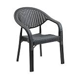 BAMBOO Pro Πολυθρόνα Κήπου - Βεράντας Στοιβαζόμενη, PP-UV (Rattan Look) Ανθρακί Ε-00026743 Ε3032,3