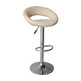 BELT Σκαμπό BAR με Πλάτη, Βάση Χρώμιο, PU Μπεζ, Ρύθμιση Ύψους, Περιστρεφόμενο Ε-00007441 ΕΜ204,1