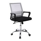 BF2110 Πολυθρόνα Γραφείου Μέταλλο Χρώμιο, Mesh Γκρι - Μαύρο Ε-00025828 ΕΟ256,1