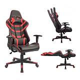 BF9050 Gaming Πολυθρόνα Γραφείου, Ανάκλιση Πλάτης έως 90°, Pu Μαύρο - Κόκκινο Ε-00019279 ΕΟ588,1
