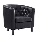 BOGA Button Πολυθρόνα Σαλονιού Καθιστικού, Pvc Μαύρο Ε-00017553 Ε7129,1