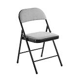 BRENDA Καρέκλα Πτυσσόμενη, Μέταλλο Βαφή Μαύρο, Ύφασμα Γκρι Ε-00026625 Ε5570,1