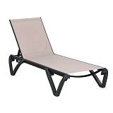 CAPRI K/D Ξαπλώστρα Αλουμίνιο Μαύρο, PP-UV Μαύρο - Textilene Cappuccino Ε-00026085 Ε3383,2