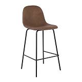 CELINA Σκαμπό BAR με Πλάτη, Κάθισμα Η.67cm, Μέταλλο Βαφή Μαύρο, Ύφασμα Suede Καφέ Ε-00022244 ΕΜ902,9