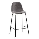 CELINA Σκαμπό BAR με Πλάτη, Μέταλλο Βαφή Μαύρο, Ύφασμα Suede Απόχρωση Ανθρακί Ε-00024616 ΕΜ901,8
