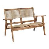 COFFEE Living Καναπές 2θέσιος Καθιστικού Βεράντας-Κήπου, Ακακία Φυσικό-Rope Wicker Μπεζ Ε-00026010 Ε2352,2