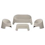 COLT Set Κήπου Καθιστικό: Τραπεζάκι + Καναπέ 2θέσιο + 2 Καρέκλες, PP-UV Γκρι Ε-00026335 Ε3210,S1