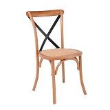 DESTINY Καρέκλα Metal Cross Τραπεζαρίας Οξιά Φυσικό, Κάθισμα Ψάθα, Στοιβαζόμενη Ε-00026045 Ε7020,C