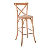 DESTINY Σκαμπό BAR, Ξύλο Οξιά Απόχρωση Φυσικό, Κάθισμα Ψάθα, Στοιβαζόμενο Ε-00022621 Ε7022,3