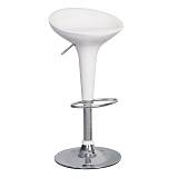 DISCO Σκαμπό BAR, Βάση Χρώμιο, ABS Άσπρο,Ρυθμιζόμενο Ύψος Περιστρεφόμενο Ε-00005349 Ε248,1