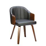 ENZO Πολυθρόνα Τραπεζαρίας Καρυδί, Pu Μαύρο Ε-00025382 Ε7518,1