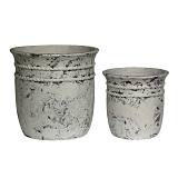 FLOWER POT-15 Set 2 τεμαχίων, Cement Απόχρωση Antique White Ε-00025135 Ε6315,S