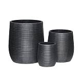 FLOWER POT-16 Set 3 τεμαχίων, Cement Απόχρωση Anthracite Ε-00025143 Ε6316,S