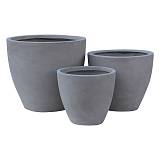 FLOWER POT-3  Set 3 τεμαχίων Cement Grey Ε-00022897 Ε6302,S
