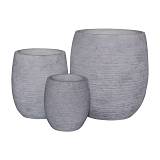 FLOWER POT-8  Set 3 τεμαχίων, Απόχρωση Light Grey Wash Ε-00023557 Ε6307,S
