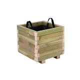 FLOWER POT WOOD Γλάστρα, Εμποτισμού Pine, Απόχρωση Φυσικό, 40x40x36cm Ε-00025415 Ε2231