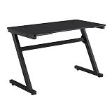 GAMING Γραφείο 120x60cm Μέταλλο Βαφή Μαύρο, Επιφάνεια MDF Μαύρο, με Βάση ακουστικών Ε-00026536 ΕΟ418,1