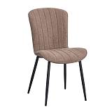 KELLY Καρέκλα Τραπεζαρίας Μέταλλο Βαφή Μαύρο, Ύφασμα Mini Boucle Cappuccino Ε-00025642 ΕΜ7915,2
